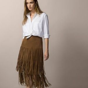 Massimo Dutti Fringed Skirt